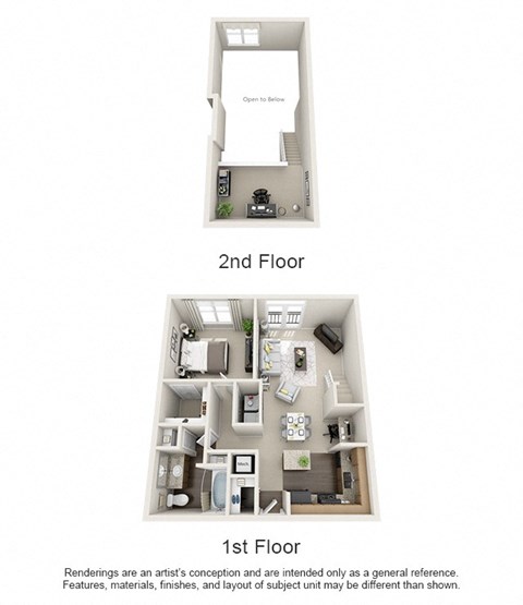 Floor plan for 1 bed, 1 bath, 904 sqft